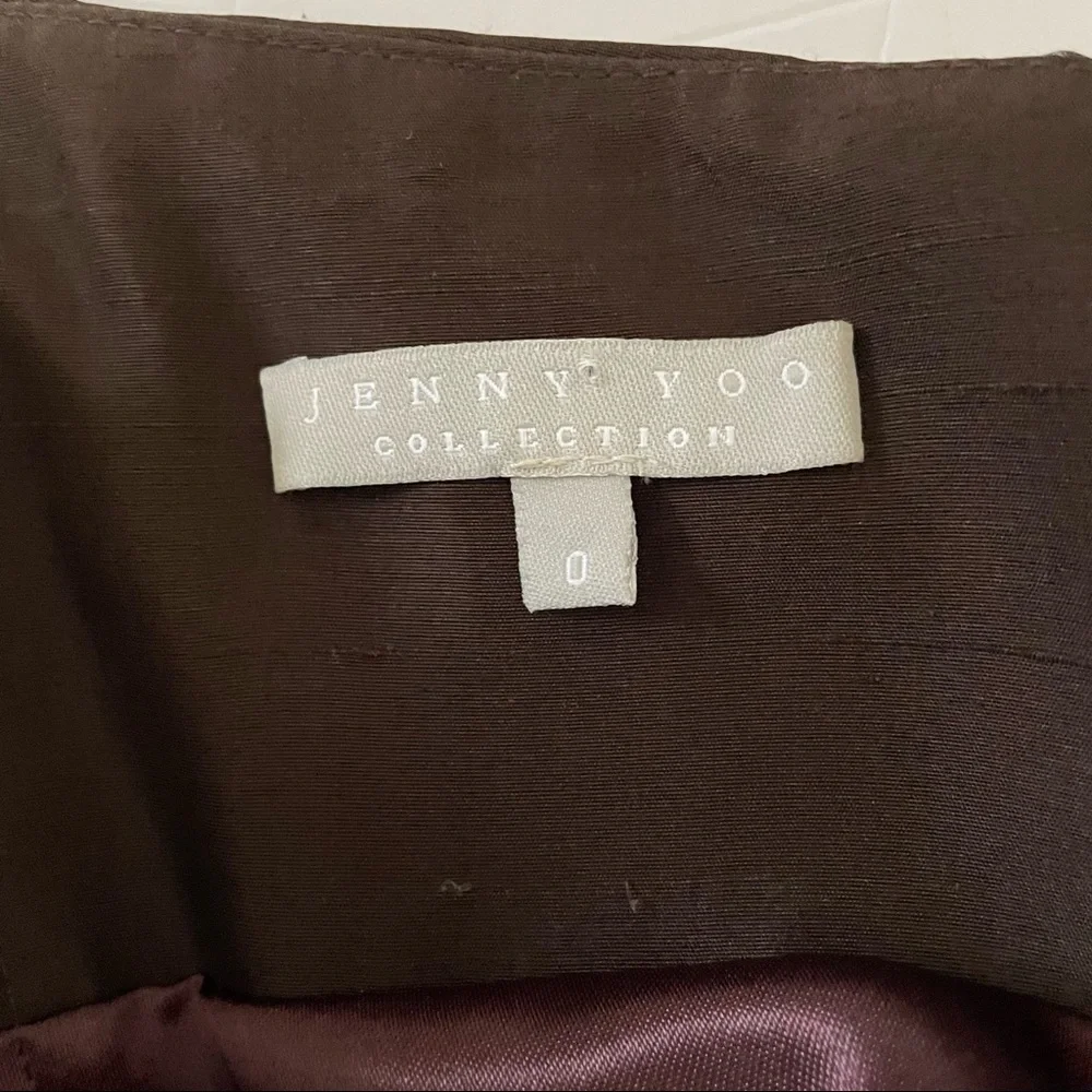 Jenny Yoo Brown Silk Shantung Strapless Dress Size 0‎